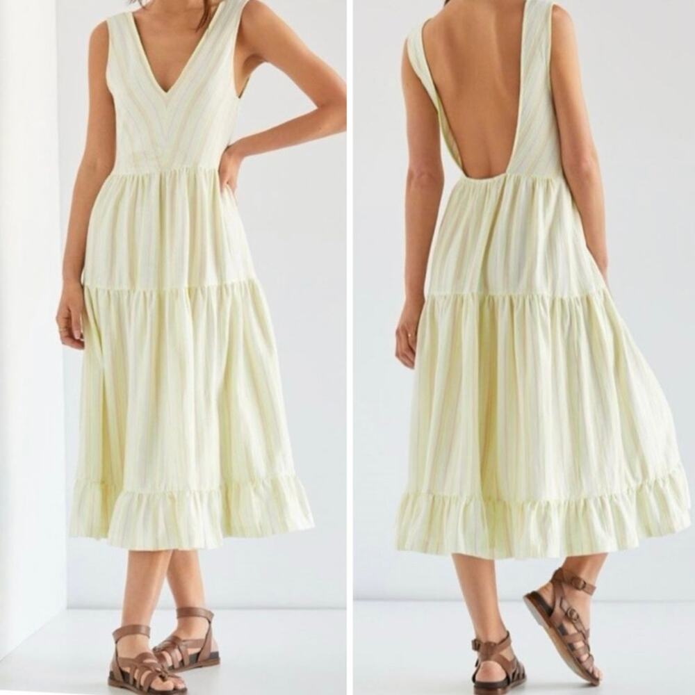 Anthropologie Striped Tiered Maxi Dress